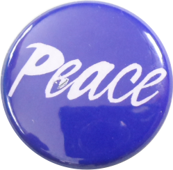 Peace Button blau